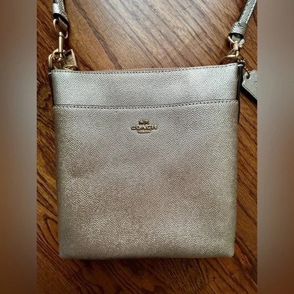 COACH Kitt Metallic Messenger Crossbody Purse - Picture 4 of 13